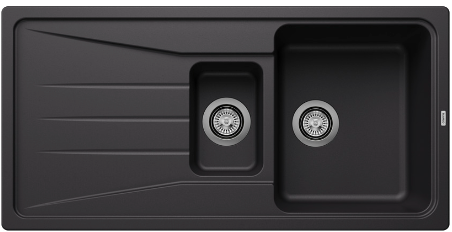 Silgranitinė plautuvė BLANCO SONA 6 S SILG PDUR Juoda O.ZUB O.AF