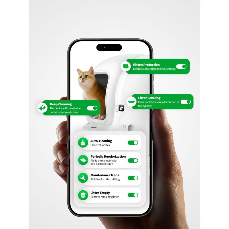PETKIT automatinė kačių kraiko dėžė | Pura MAX 2 | 480 x 480 x 520 cm | Balta