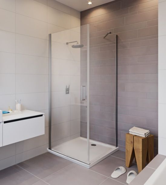 Dušo kabina Riho Novik Z201, 90x90 cm blizgūs profiliai, skaidrus stiklas