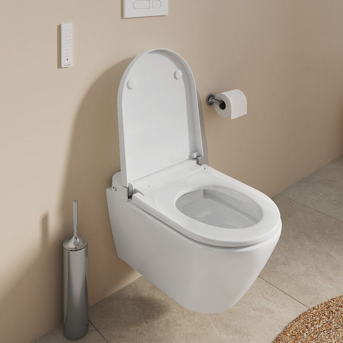 Pakabinamas klozetas Duravit SensoWash D-Neo Compact Rimless su SoftClose dangčiu, baltas 654000012004300