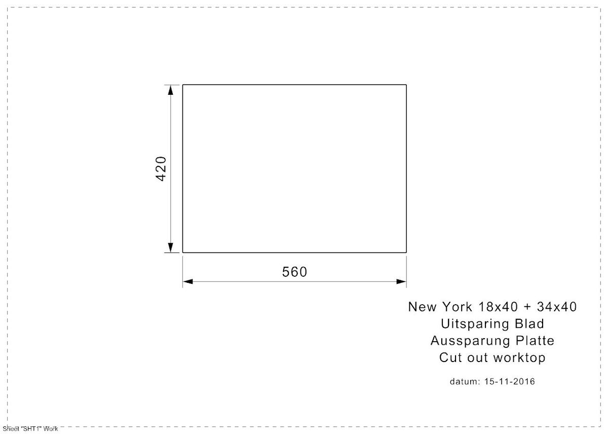 Plieninė plautuvė Reginox New York 18x40 cm + 34x40 cm, nerūdijantis plienas R27844