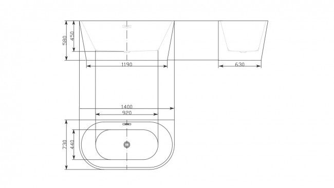 Vonia Braider RESTIA CLAS glaudžiama prie sienos 1400*730 mm balta su chromuotu sifonu Vonia Braider RESTIA CLAS glaudžiama prie sienos 1400*730 mm balta su chromuotu sifonu