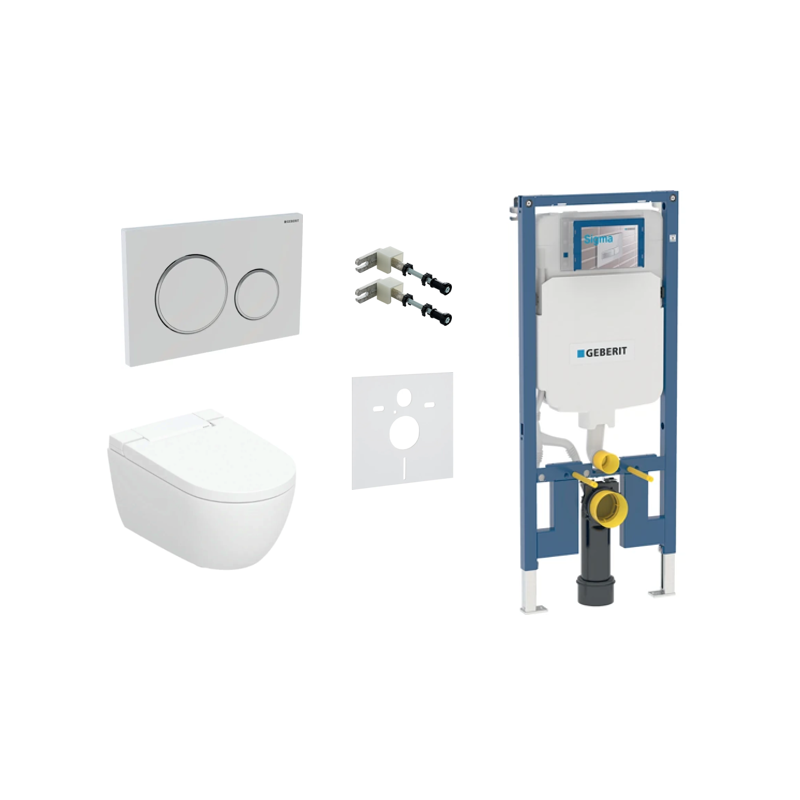 Geberit AquaClean Alba Comfort komplektas su Duofix Sigma 8 cm WC potinkine montavimo sistema