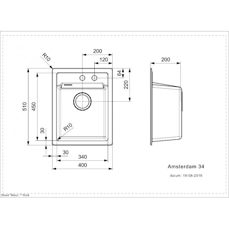 Plautuvė Reginox Amsterdam 34 pilka R33562