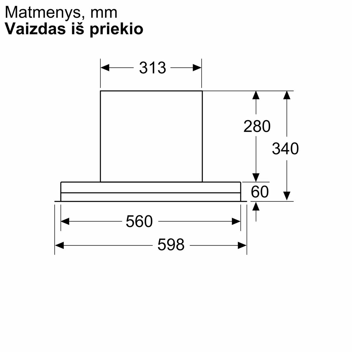 Įmontuojamas gartraukis Bosch 4 serijos, DBB65CC60, 60 cm Įmontuojamas gartraukis Bosch 4 serijos, DBB65CC60, 60 cm