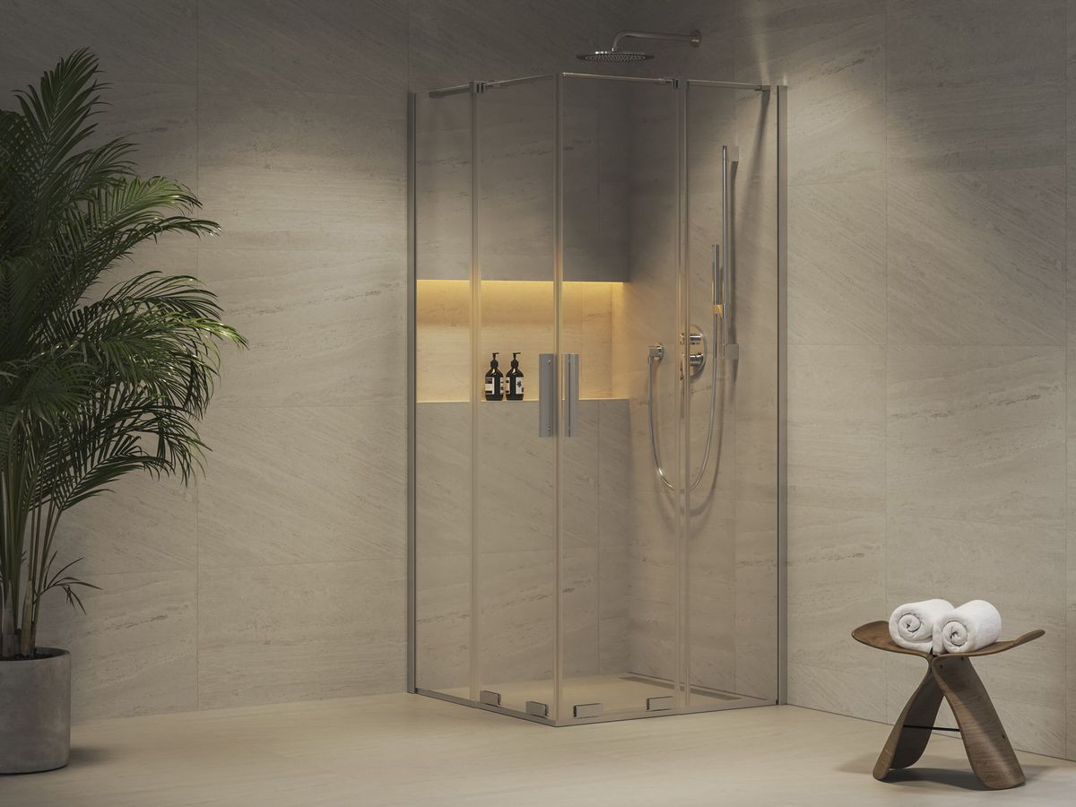 Dušo kabina Ravak RORV2 80x80, blizgi+stiklas Transparent, X14V40C00Z1