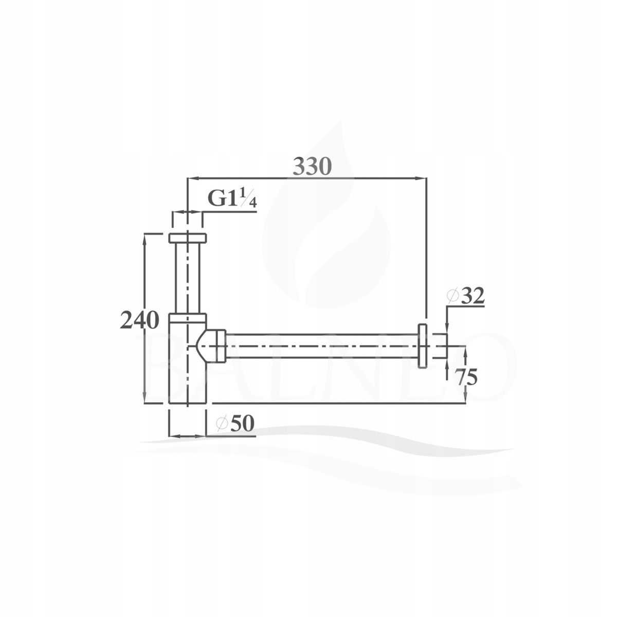 Sifonas praustuvui Balneo žalvarinis apvalus, baltos sp., E0201050110-1 Sifonas praustuvui Balneo žalvarinis apvalus, baltos sp., E0201050110-1