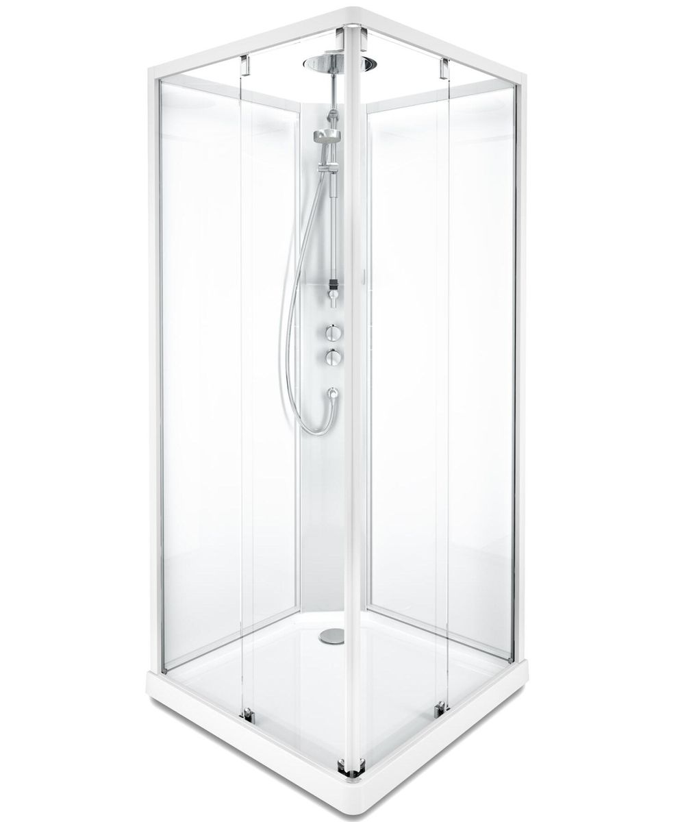 Dušo boksas Contura Shower 10-5 Comfort 90x90 cm, baltas profilis / skaidrus-matinis stiklas, 558.944.00.2