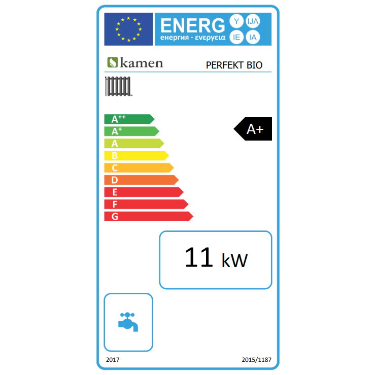 Granulinis katilas Kamen Pellet Perfekt Bio 11kW, 5 klasė, 80l granulių talpa, Ecodesign