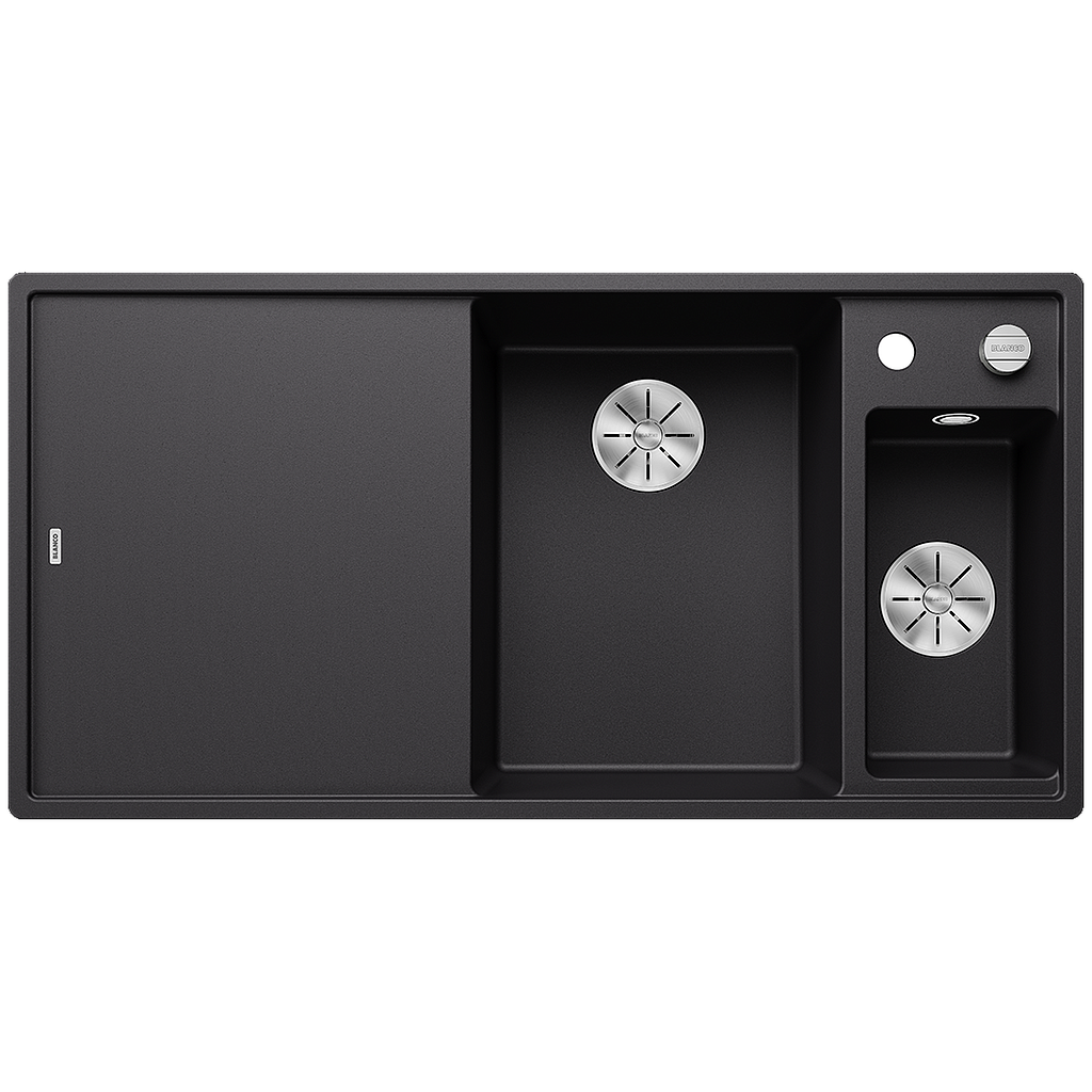 Silgranitinė plautuvė BLANCO AXIA III 6 S RE SILG PDUR Juoda Z.GL InFino M.AF