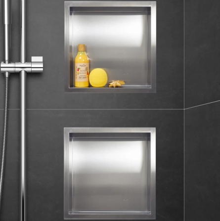 Įleidžiama sieninė lentyna Balneo Wall Box ONE su rėmeliu, nerūdijančiojo plieno sp., 30x30x7 cm OB-IN1 Įleidžiama sieninė lentyna Balneo Wall Box ONE su rėmeliu, nerūdijančiojo plieno sp., 30x30x7 cm OB-IN1