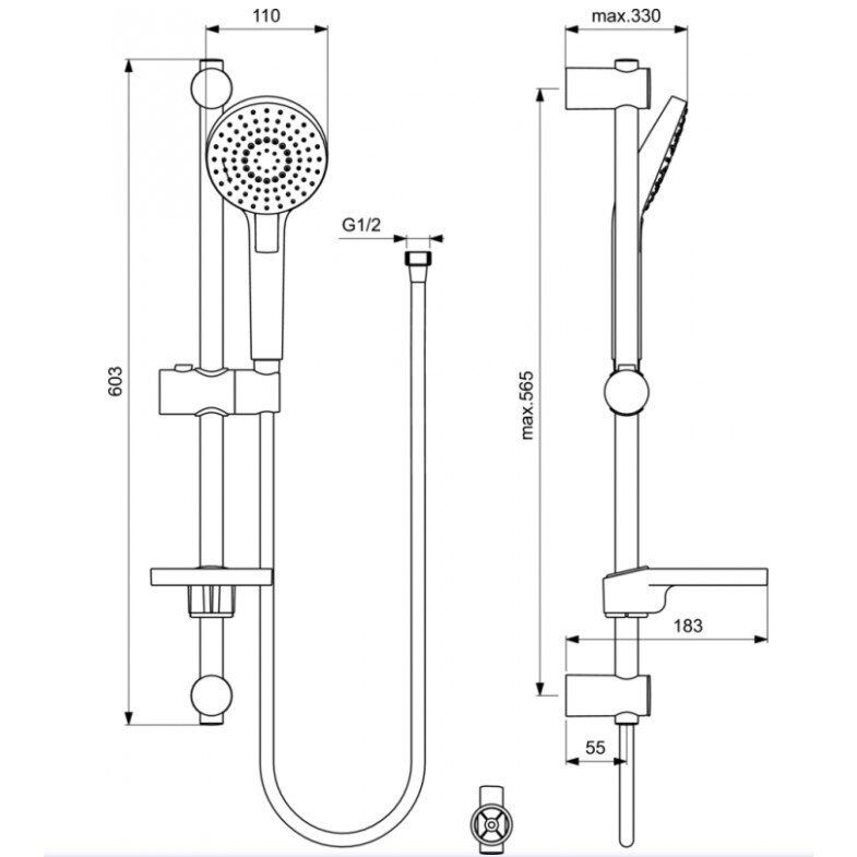 Dušo komplektas Ideal Standard Ceraflex 3IN1 BD001AA