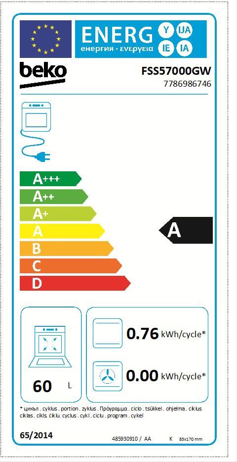 Viryklė BEKO FSS57000GW