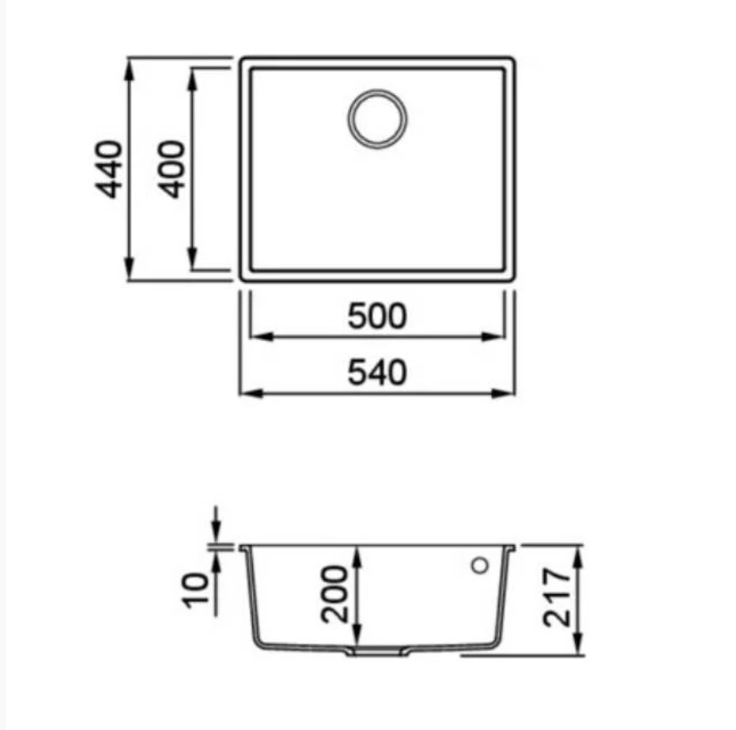 Virtuvinė plautuvė Quadra 105 montuojama iš apačios G51, 570x500, LGQ10551 Virtuvinė plautuvė Quadra 105 montuojama iš apačios G51, 570x500, LGQ10551