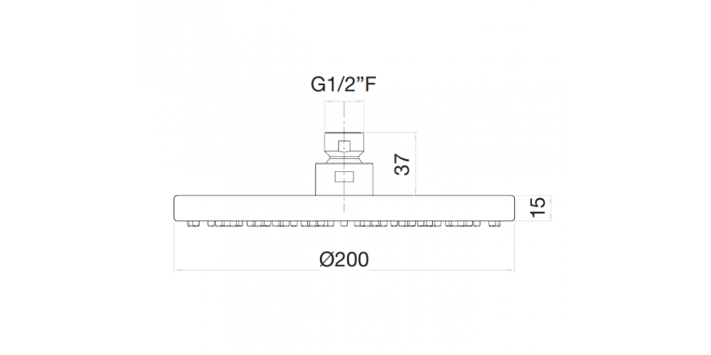 Stacionari dušo galva Fiore, chromas ø20 cm