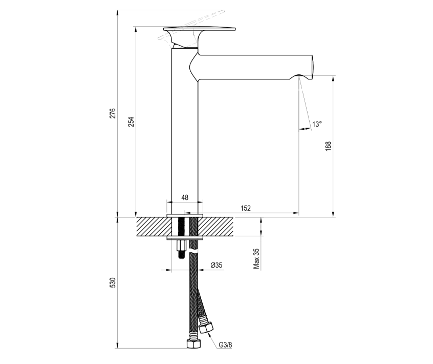 Praustuvo maišytuvas Ravak Spring SG, juodas matinis X070543 Praustuvo maišytuvas Ravak Spring SG, juodas matinis X070543