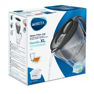 BRITA vandens filtravimo indas Marella XL (3,5l), Pilkas