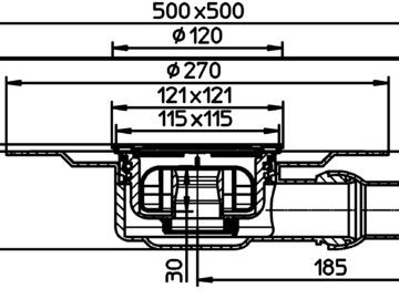 Trapas vidaus patalpoms HL90PrD-3000 kaip ir HL90PrD, tik su nerūdijančio plieno porėmiu