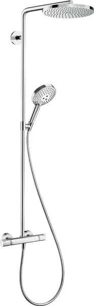 Dušo sistema HANSGROHE Raindance S 240 1jet PowderRain EcoSmart+ su termostatu, chromo, 28825000 Dušo sistema HANSGROHE Raindance S 240 1jet PowderRain EcoSmart+ su termostatu, chromo, 28825000