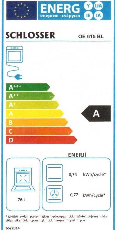 Orkaitė su taimeriu Schlosser OE615WH, balta