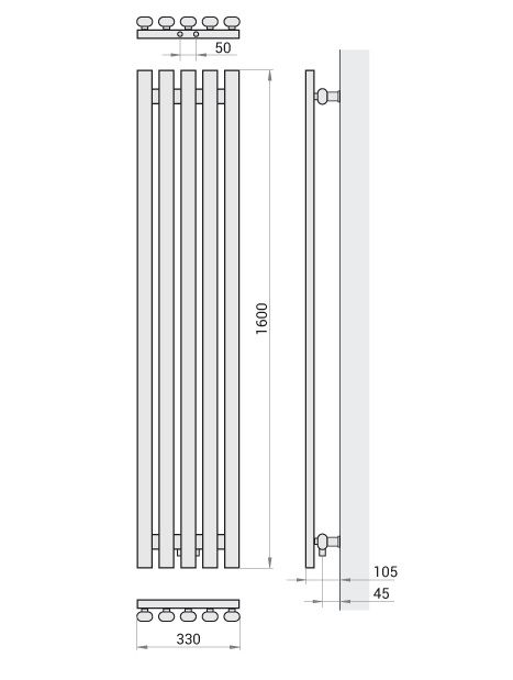 Rankšluosčių džiovintuvas Regnis Lazur 33x160 cm, juodas Rankšluosčių džiovintuvas Regnis Lazur 33x160 cm, juodas