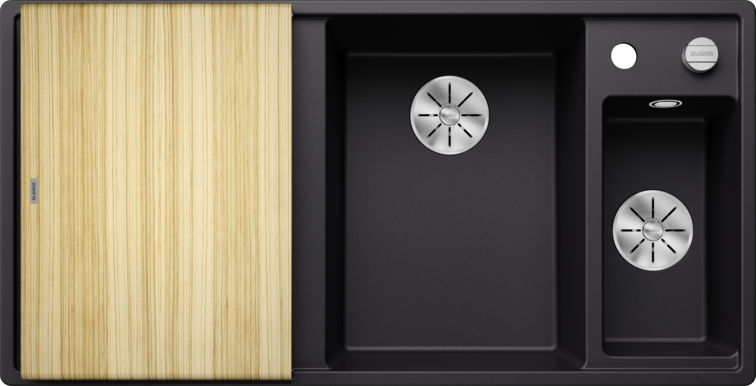 Silgranitinė plautuvė BLANCO AXIA III 6 S RE SILG PDUR Juoda Z.ES InFino M.AF