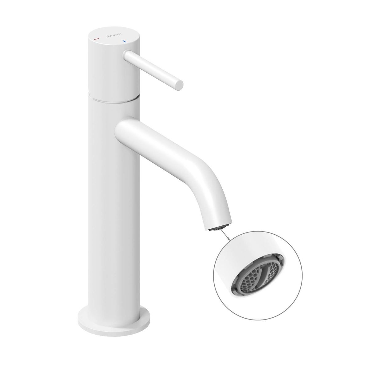 Praustuvo maišytuvas Ravak Espirit BeCool 190 mm be dugno vožtuvo, White Velvet X070395