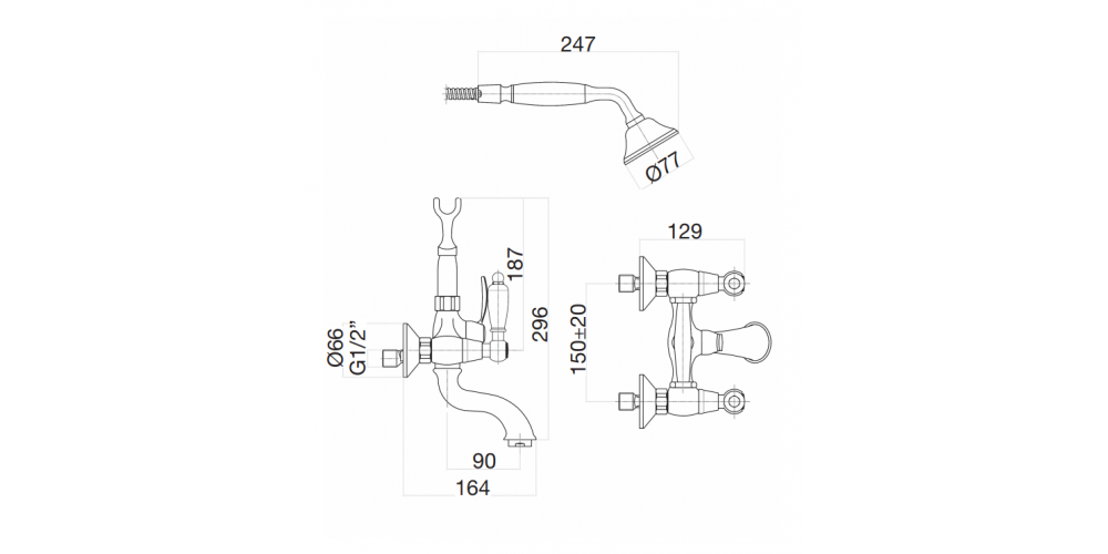Maišytuvas voniai Fiore COLONIALE, chromas, 06CR0600