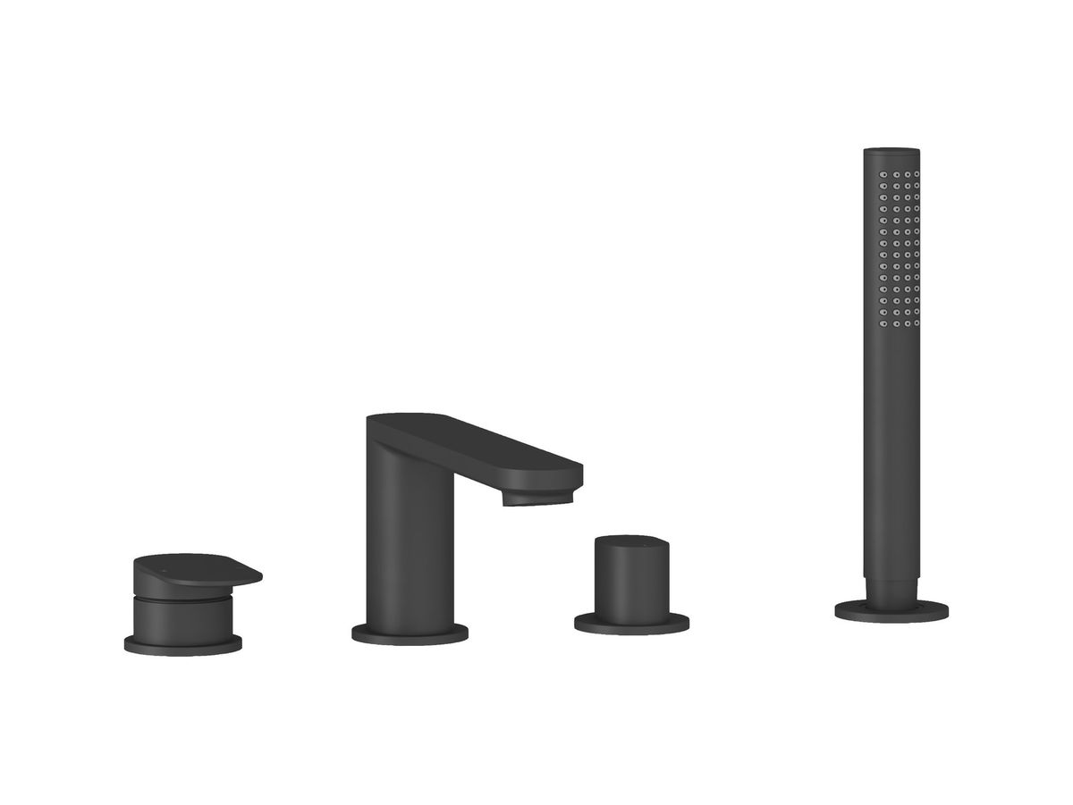 Vonios krašto maišytuvas su dušu, 4 dalių, Ravak CR II 026.20BL, juodas, X070593 Vonios krašto maišytuvas su dušu, 4 dalių, Ravak CR II 026.20BL, juodas, X070593