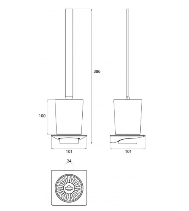 WC pakabinamas šepetys Emco Art chromas, 161500102