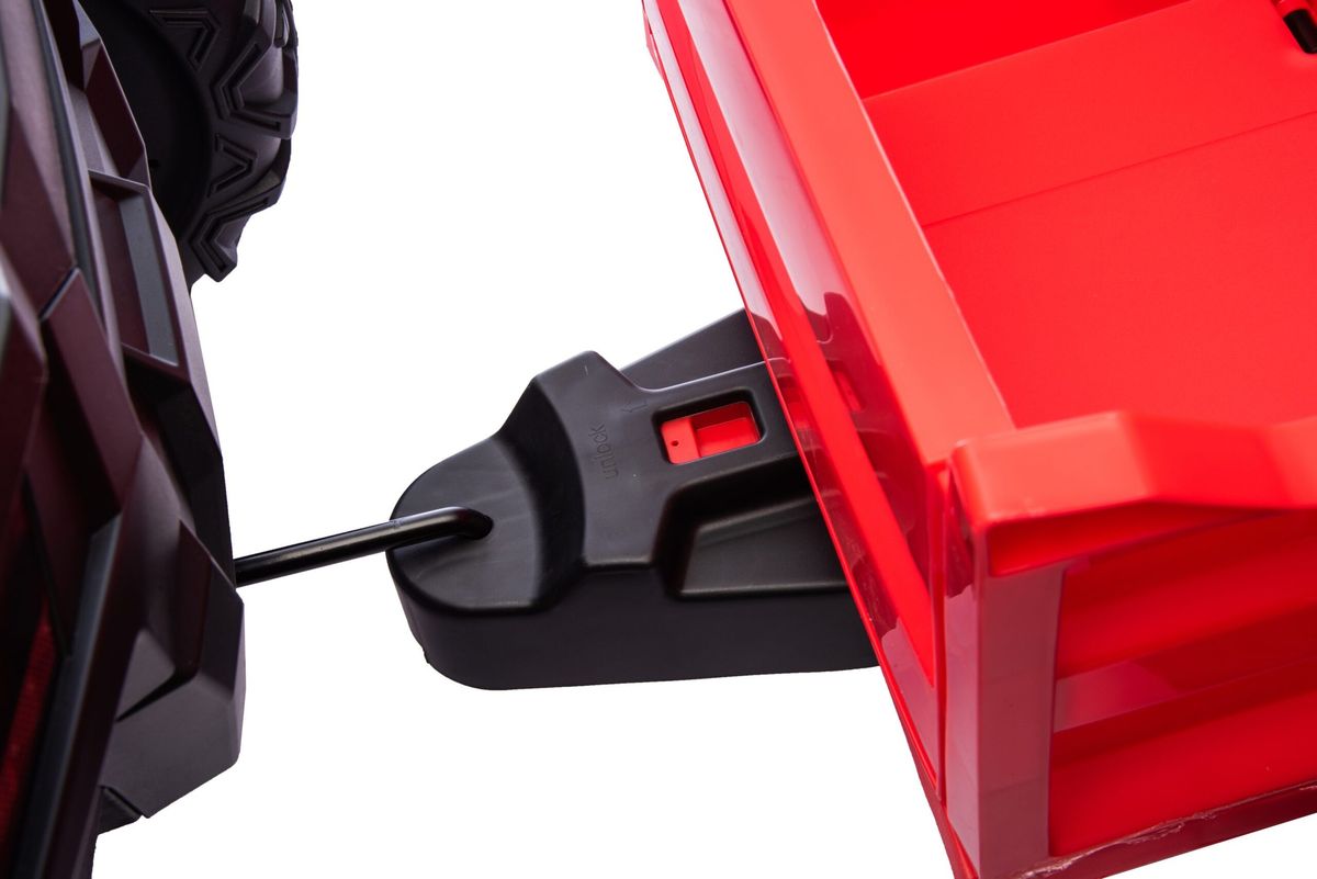Vaikiškas elektrinis bagis su priekaba HATIS, raudonas Vaikiškas elektrinis bagis su priekaba HATIS, raudonas
