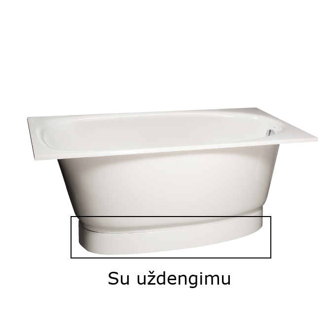 Akmens masės vonia PAA Uno 150x75 cm
