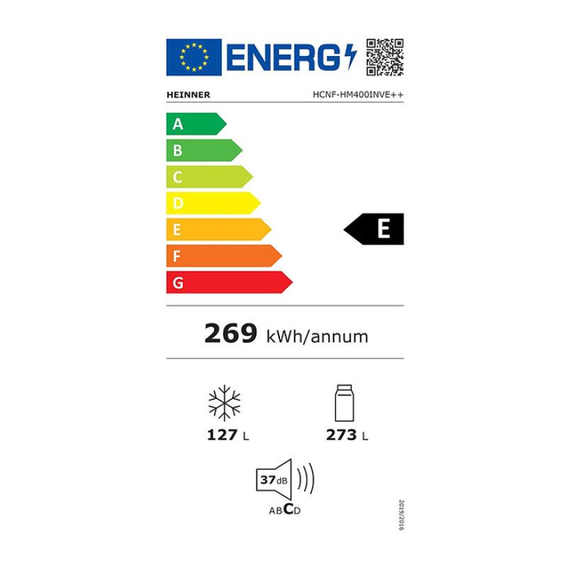 Šaldytuvas Combi No Frost HCNF-HM400INVE++ HEINNER Šaldytuvas Combi No Frost HCNF-HM400INVE++ HEINNER