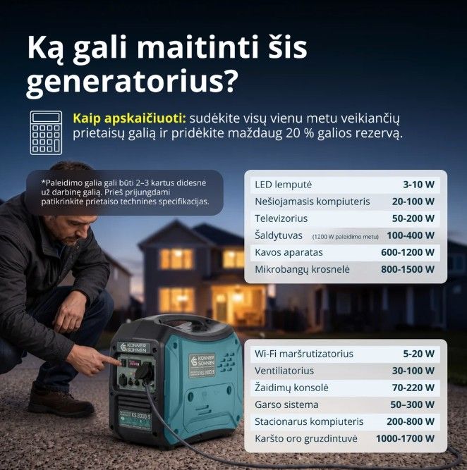 Inverterinis generatorius 2000W, KS 2000i S KÖNNER amp SÖHNEN Inverterinis generatorius 2000W, KS 2000i S KÖNNER amp SÖHNEN