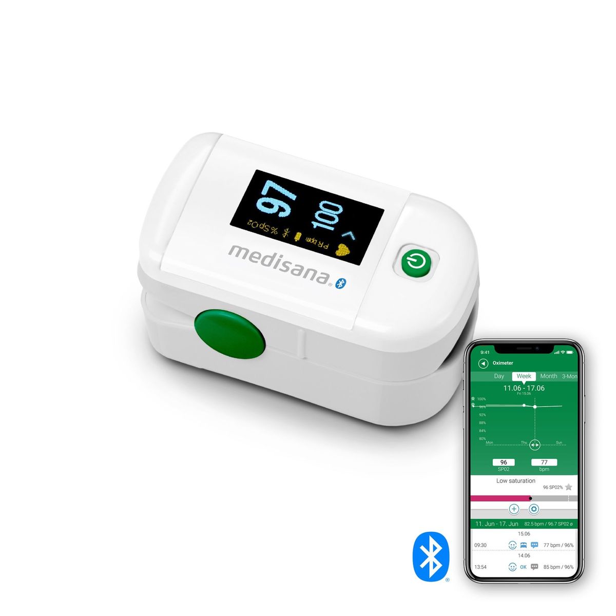 Pulsoksimetras Medisana PM 100 Connect Pulsoksimetras Medisana PM 100 Connect