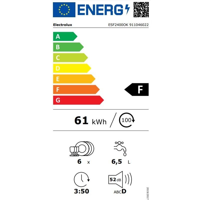 Indaplovė Electrolux ESF2400OK