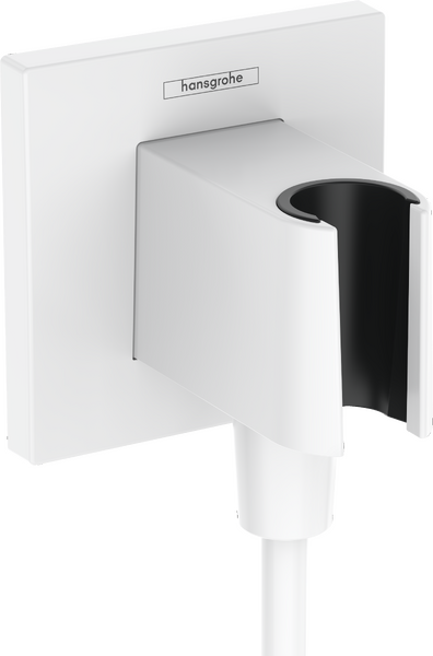 Sieninė Hansgrohe dušo žarnos jungtis su dušo laikikliu FIX FIT E , mat. baltas, 26889700 Sieninė Hansgrohe dušo žarnos jungtis su dušo laikikliu FIX FIT E , mat. baltas, 26889700