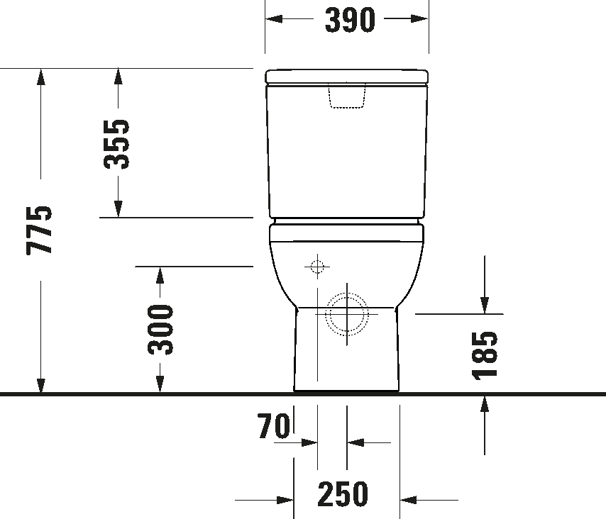 Pastatomas unitazas Duravit Durastyle Rimless, baltas, 2182090068