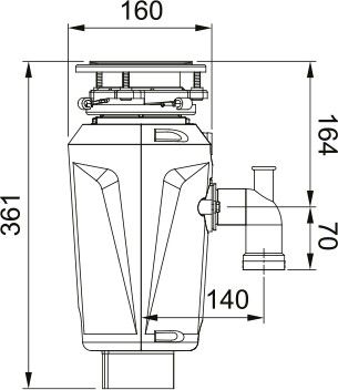 Maisto atliekų smulkintuvas Franke SLIM 50 (1/2 HP), 134.0715.098