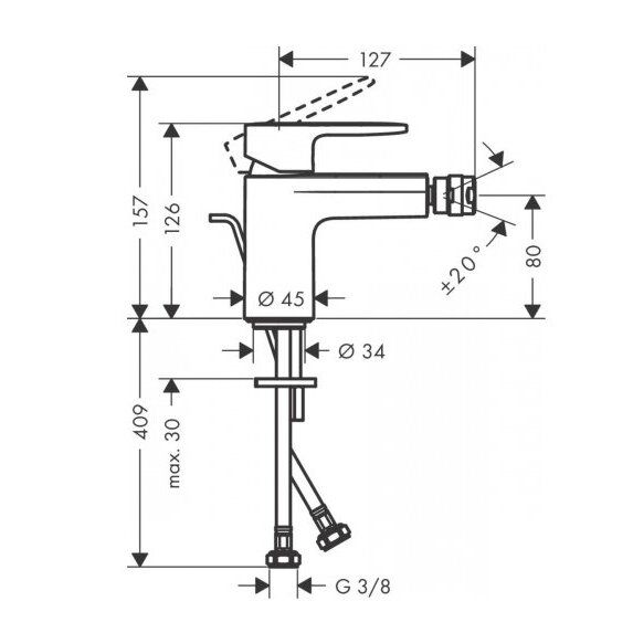 Maišytuvas bidė Hansgrohe Vernis Blend, juodas matinis 71210670