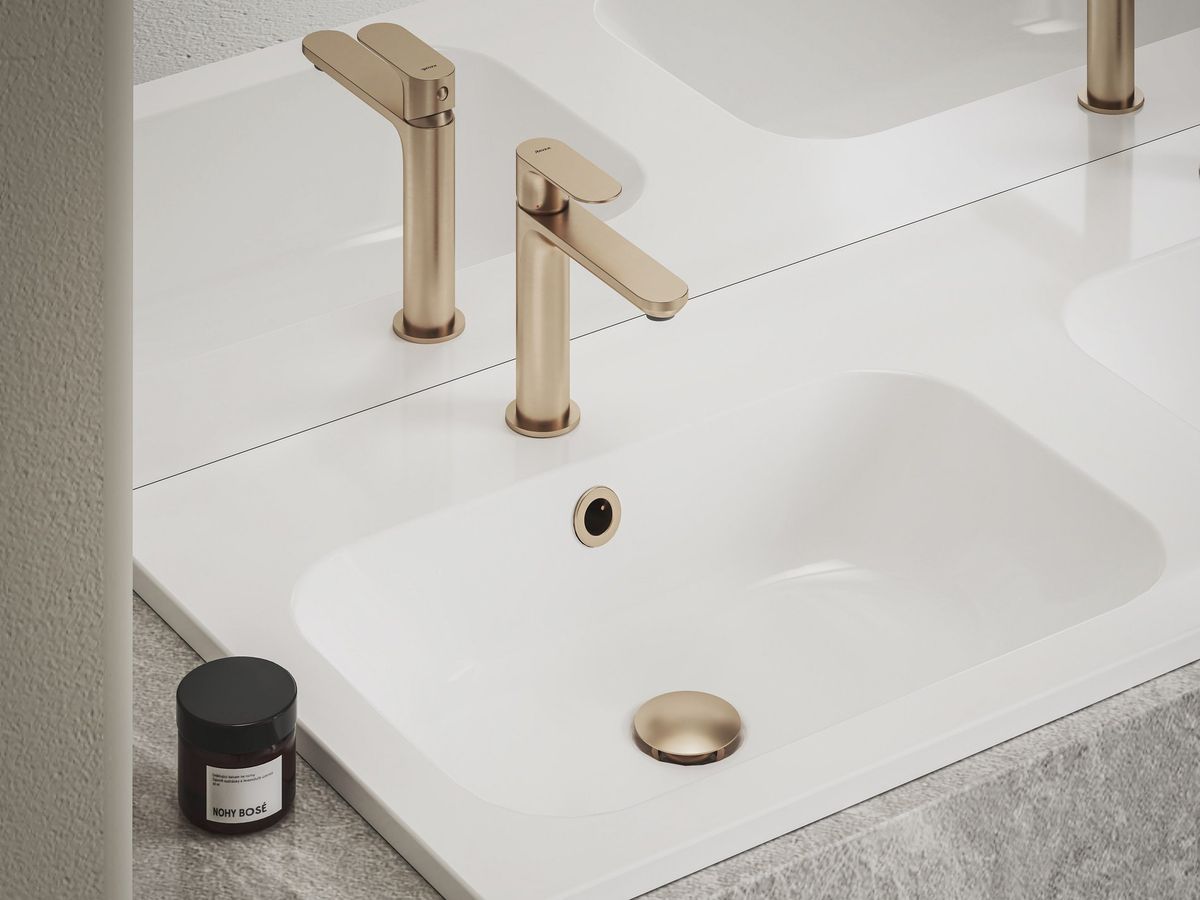 Praustuvo maišytuvas Ravak Eleganta BeCool 170 mm be dugno vožtuvo, Rose Gold Brushed X070413