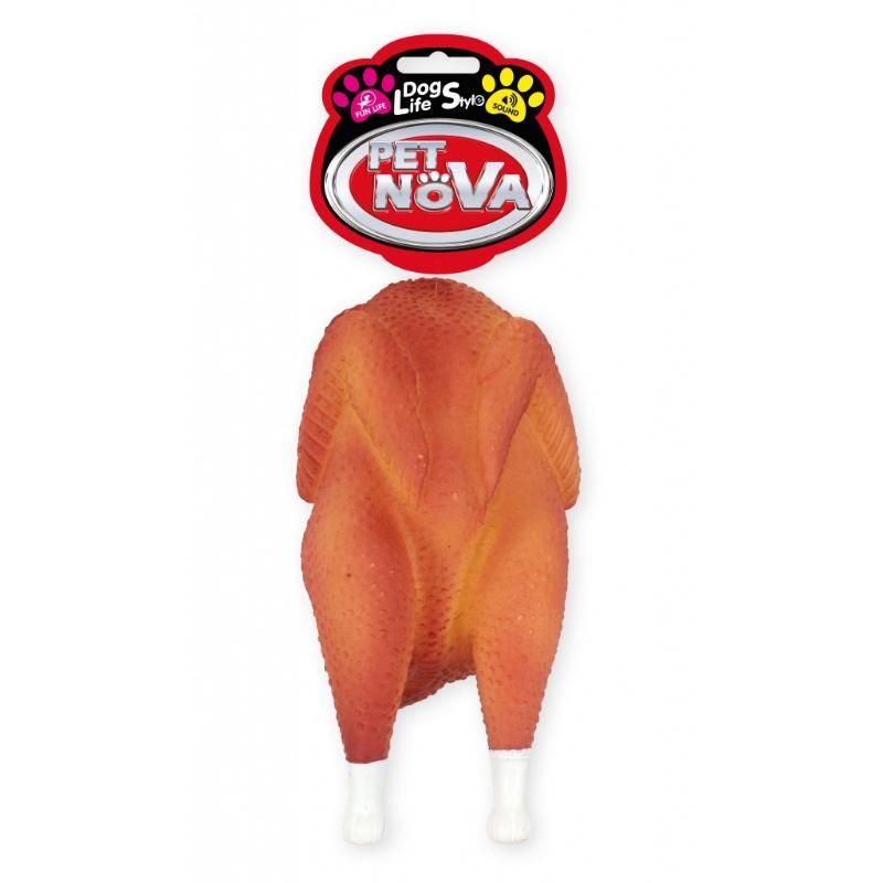 PET NOVA CHICKEN GRILL vinilo žaislas šuniui 19cm 3vnt, CHICKEN-GRILL