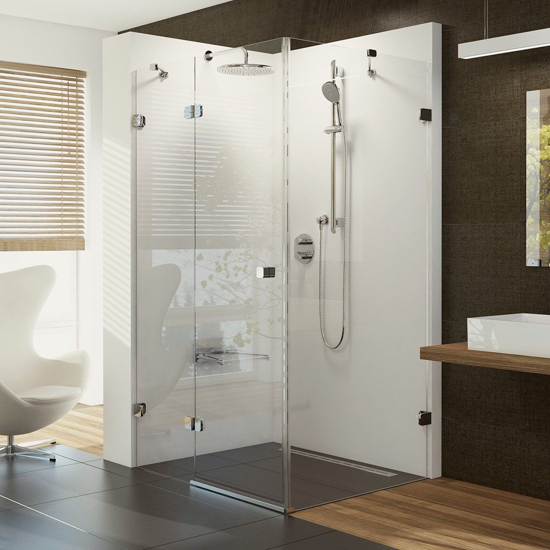 Dušo kabina Ravak BSDPS-90/90 L chromas+stiklas Transparent 0UL77A00Z1