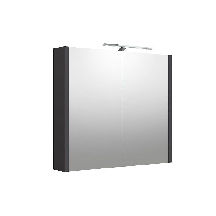 Veidrodinė spintelė su apšvietimu Kame Urban, LED, IP44, pilka matinė, 80 cm, 2002505