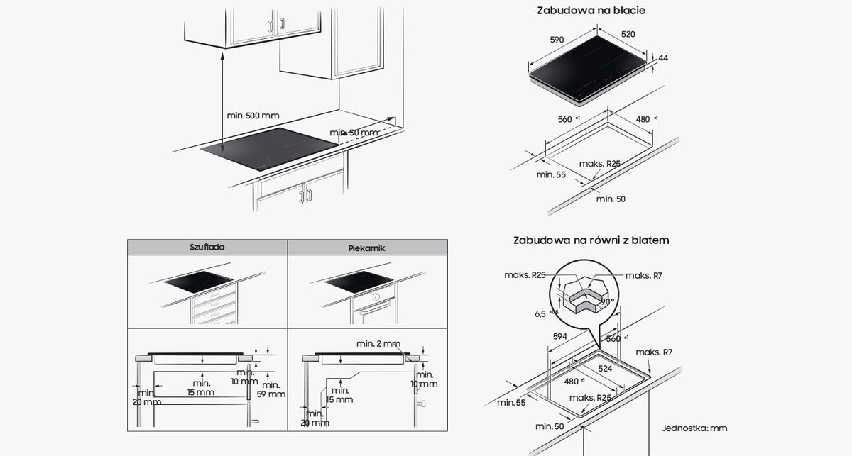 Įmontuojama indukcinė kaitlentė Samsung NZ64B5046FK Įmontuojama indukcinė kaitlentė Samsung NZ64B5046FK
