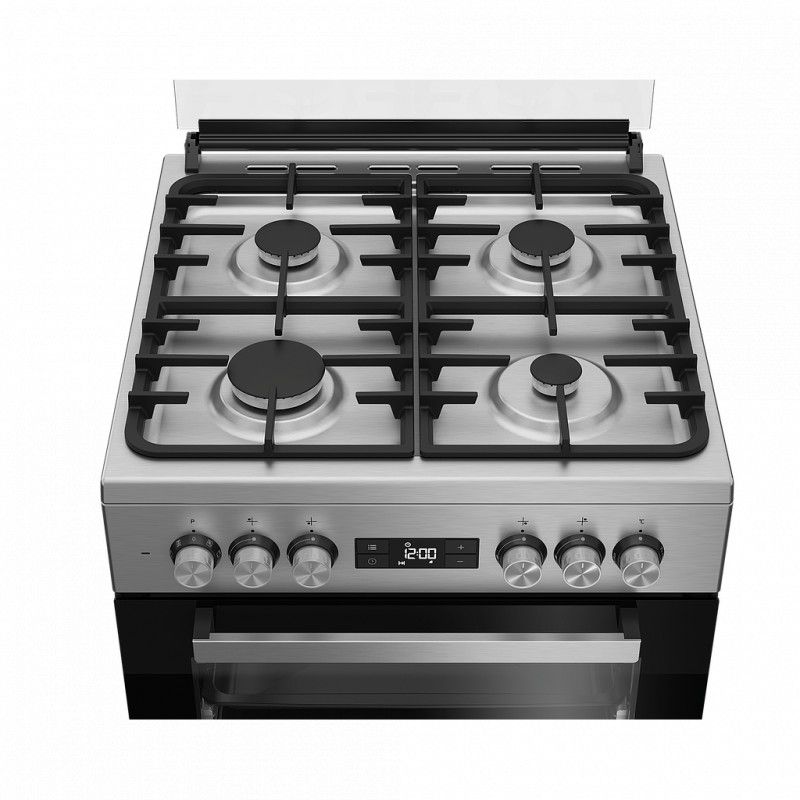 Dujinė 60 cm pločio viryklė BEKO FSM62332DX su elektrine orkaite