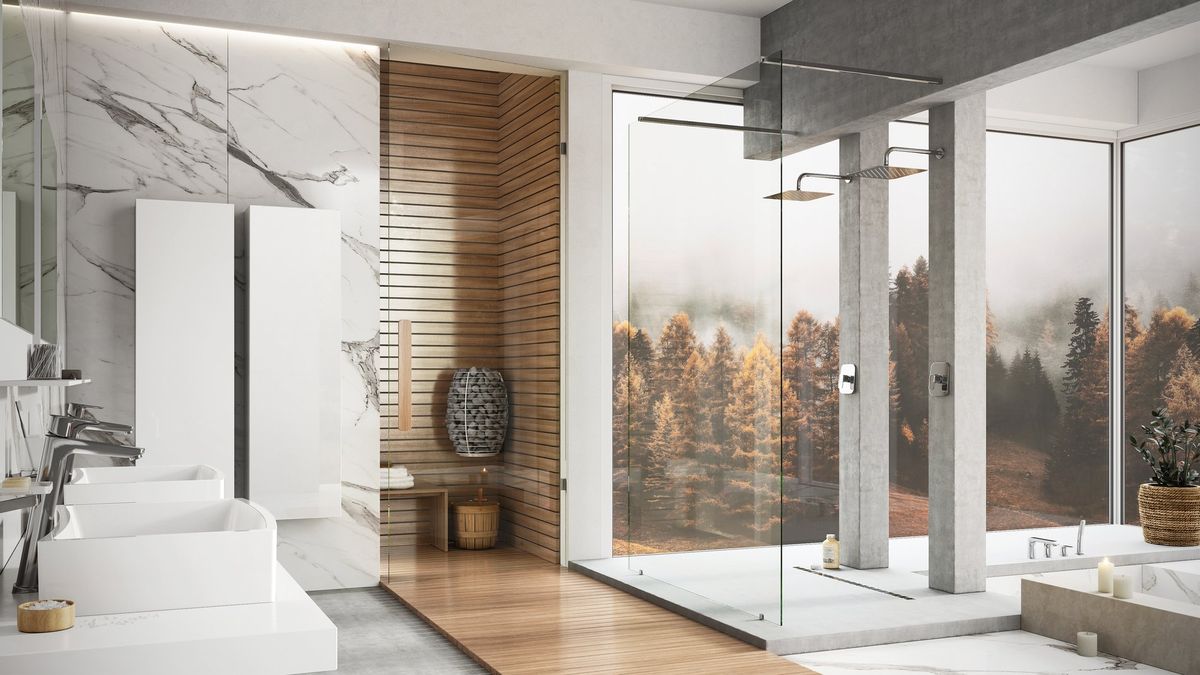 Dušo kabina Ravak Walk-In Free 120, stiklas Transparent GW9FG0C00Z1