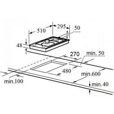 Dujinė nerūdijančio plieno 30 cm pločio kaitlentė Schlosser PGH32XCFFD, 2 kaitvietės