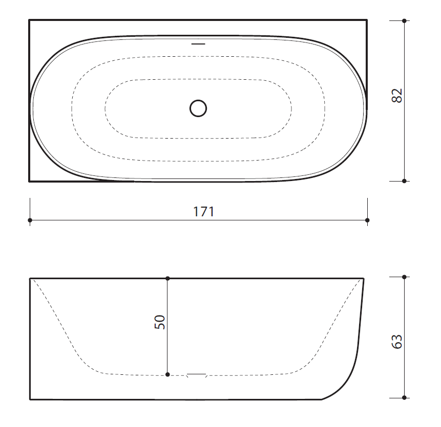 Xonyx™ kampinė vonia Balteco MARIN 170 L kairinė, 171x82x63 cm, balta matinė
