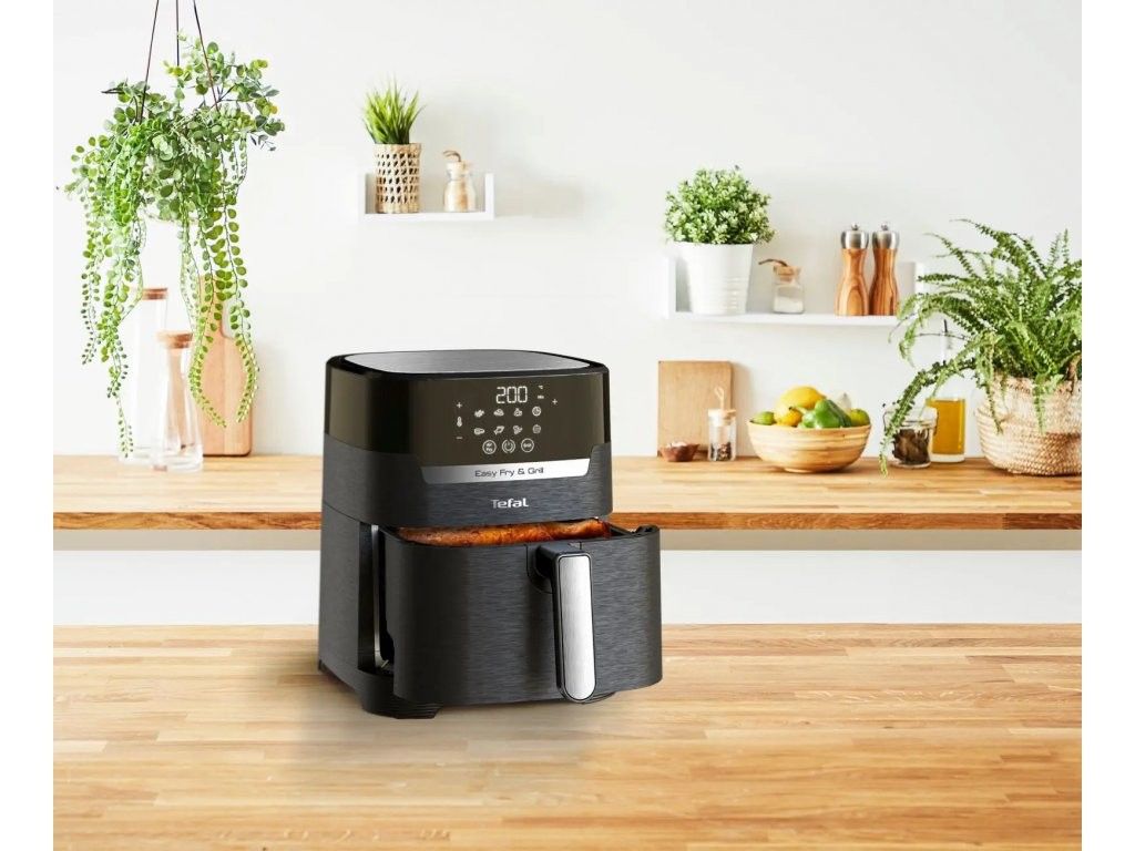 Karšto oro gruzdintuvė Tefal EASY FRY & GRILL EY505815, juoda Karšto oro gruzdintuvė Tefal EASY FRY & GRILL EY505815, juoda